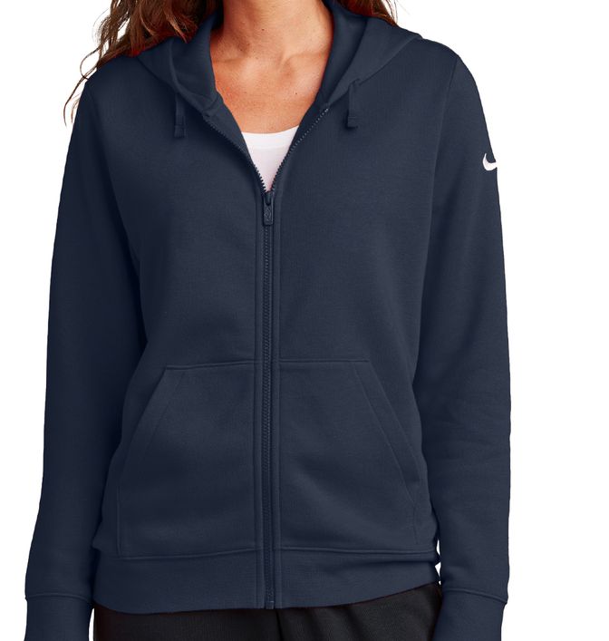 Nike Ladies Club Fleece Sleeve Swoosh Full-Zip Hoodie