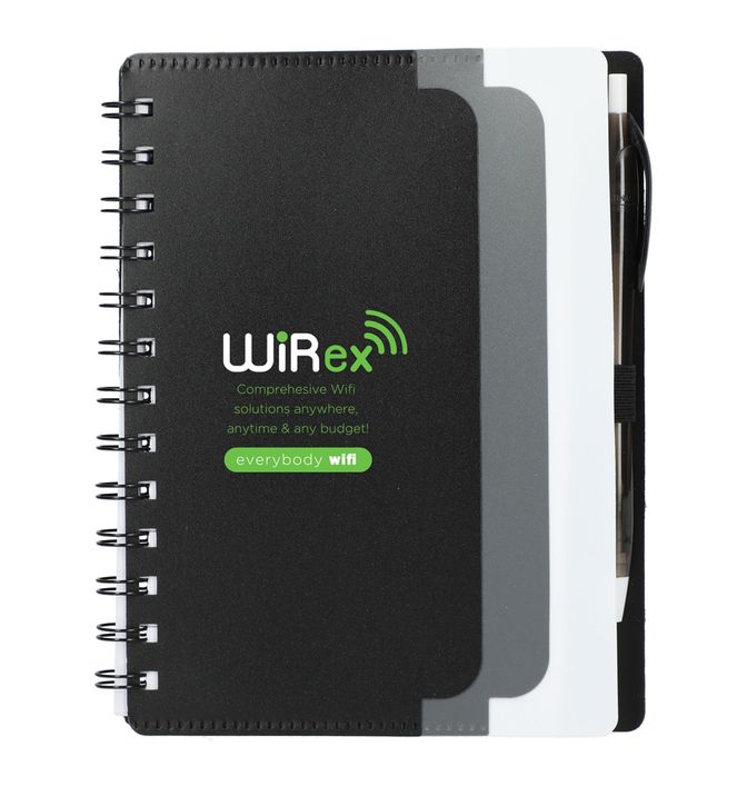 Recycled Dual Pocket Spiral Notebook w Pen