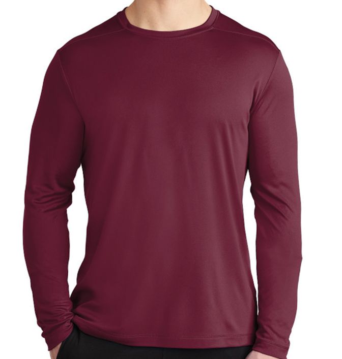 Sport-Tek Posi-UV Pro Long Sleeve Tee. ST420LS M Cardinal at  Men's  Clothing store