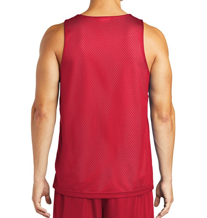 Nike Dri-Fit Reversible Mesh Tank in Red/Grey Heather/Black