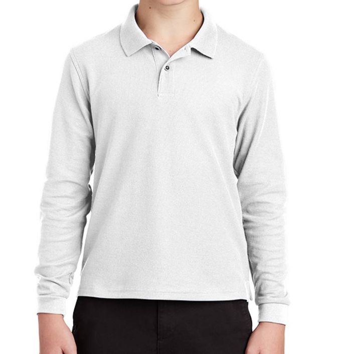 Port Authority Kids Silk Touch Long Sleeve Polo