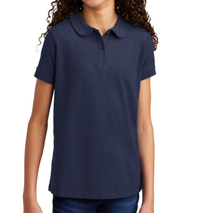 Port Authority Girls Silk Touch Peter Pan Collar Polo