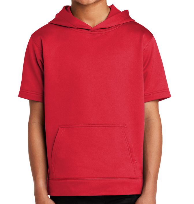 Sport-Tek Youth Sport-Wick Fleece Short Sleeve Hooded Pullover